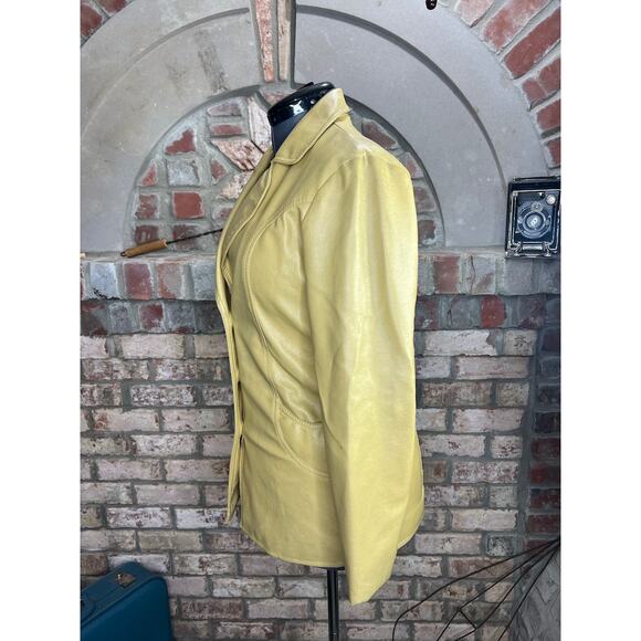 Fingerhut Vegan leather Jacket gun Mustard vintage 1970s - Picture 9 of 15